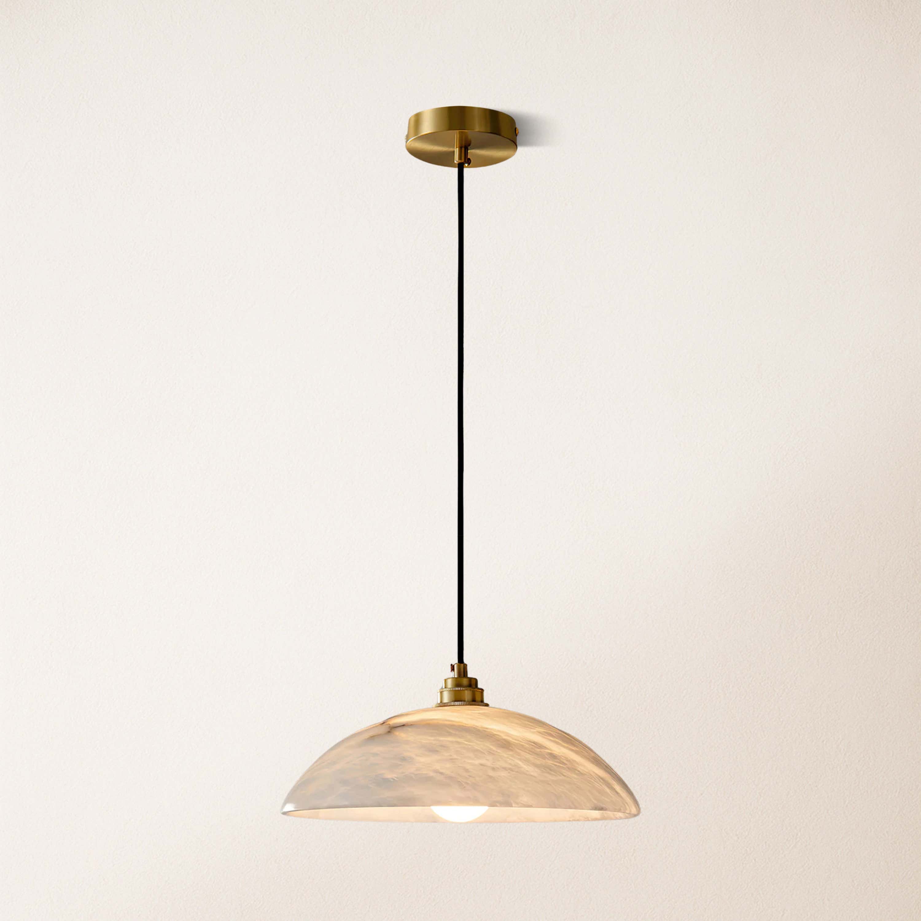 Dadaly Alabaster Modern Small Art Pendant 12"D