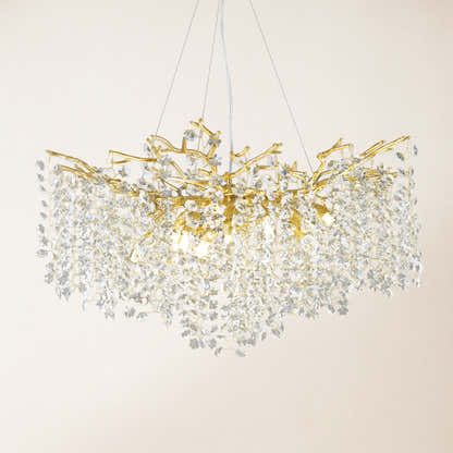 Lustre Branches Crystal Round Chandelier for All Rooms 30"D