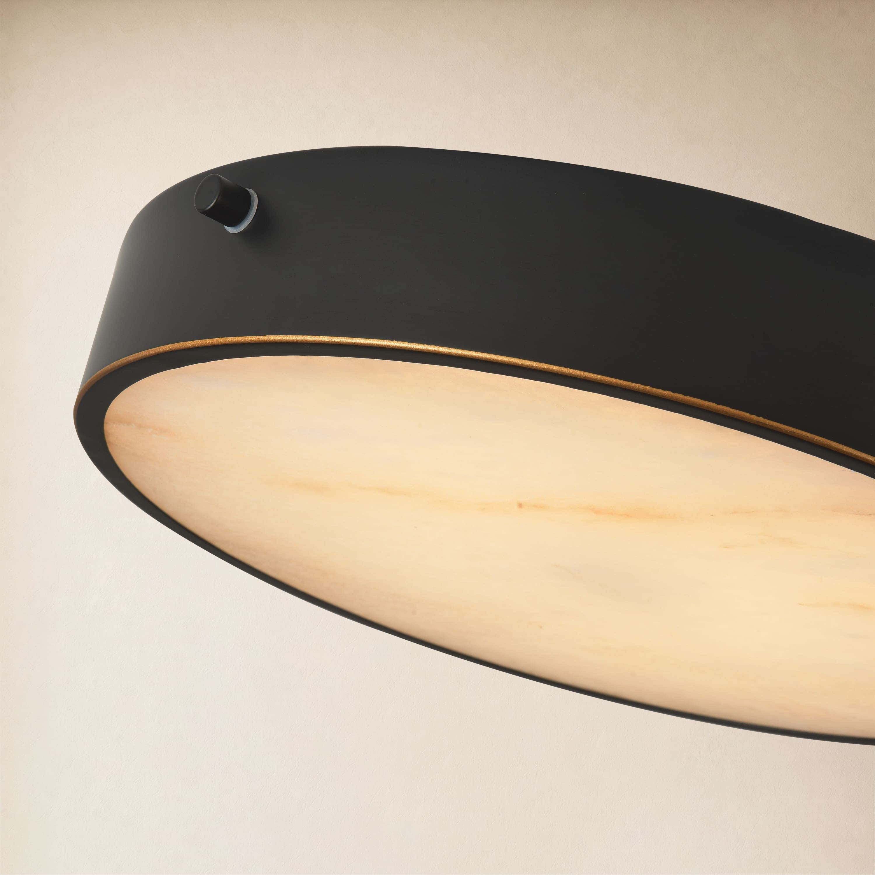 Roselyn Alabaster Round Flush Mount 12"D