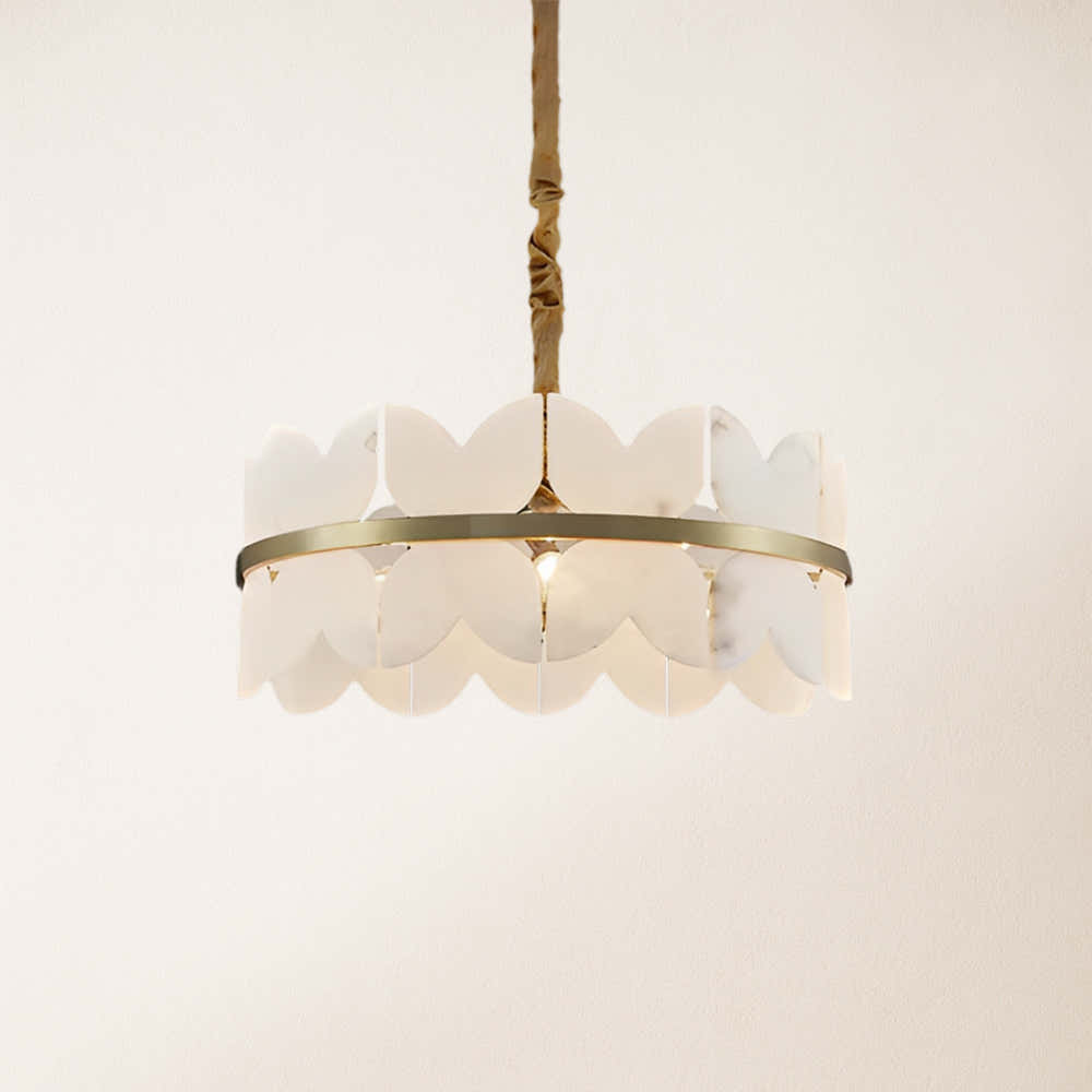 Cloudscape Alabaster Brass 1-Layer Chandelier 32"D