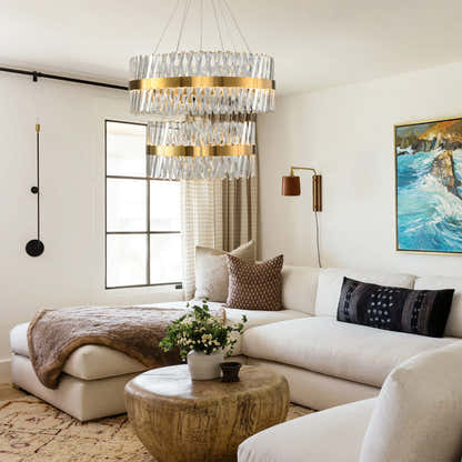 Vetro Prism Crystal 2-Tier Chandelier 32"D