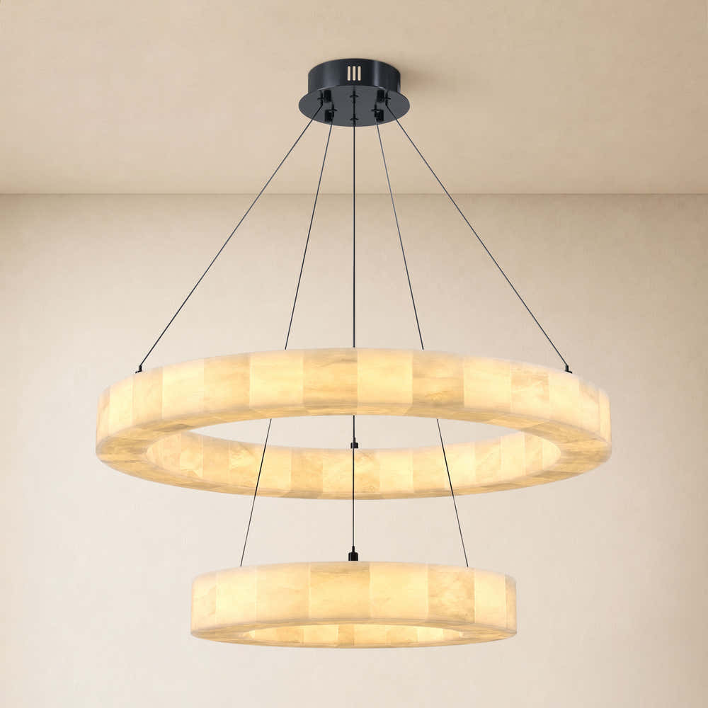 Soluna Alabaster 2 Tiered Custom Round Chandelier