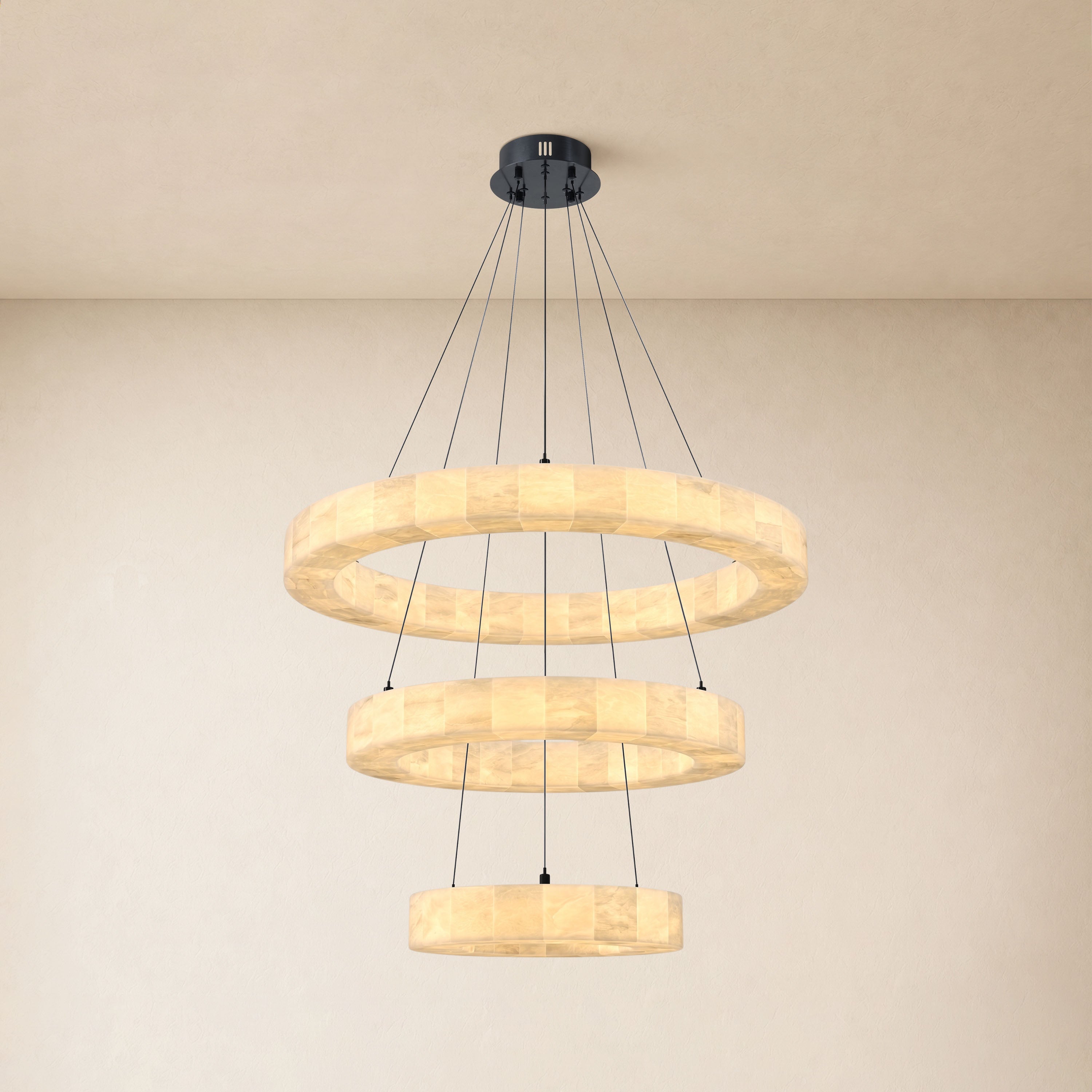 Soluna Alabaster 3 Tiered Custom Round Chandelier