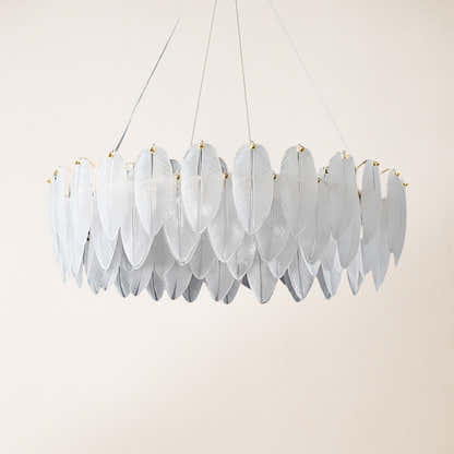 Avelis Glass Feather Round Chandelier 23.6"D