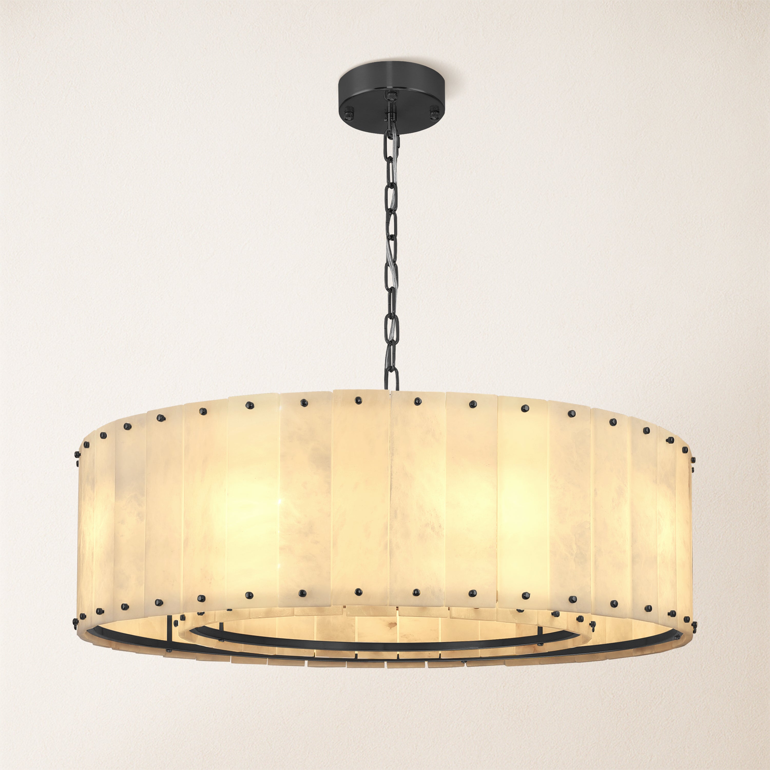 Nivislight Alabaster Round Chandelier 32"