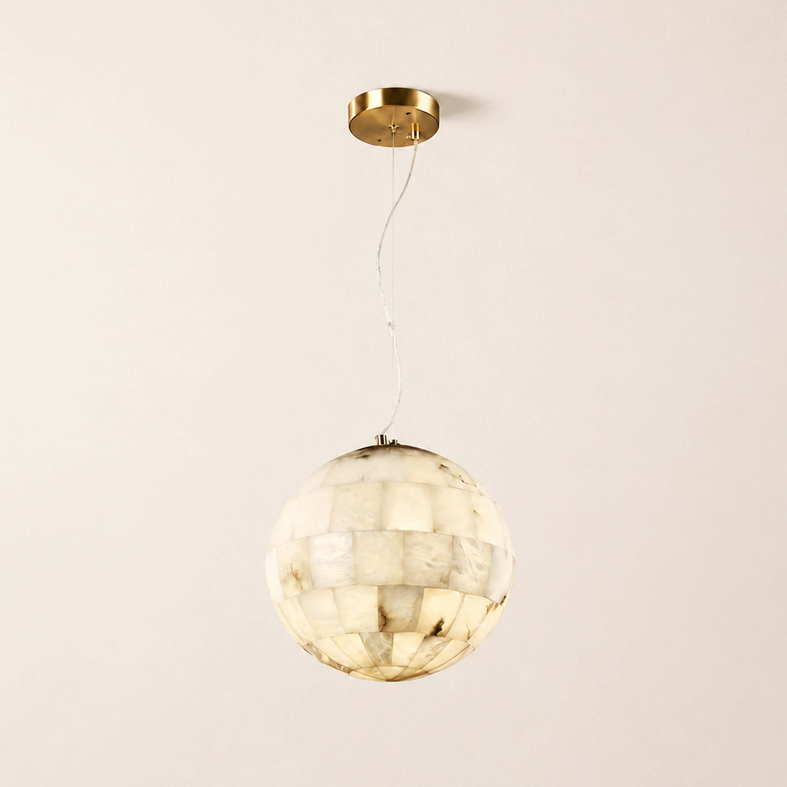Disco Ball Alabaster Pendant Light