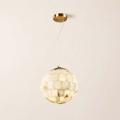 Disco Ball Alabaster Pendant Light