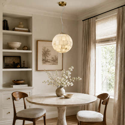 Disco Ball Alabaster Pendant Light