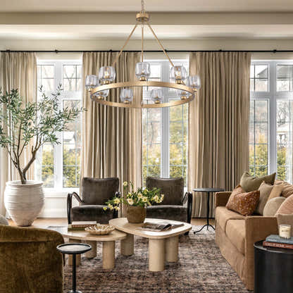 Vellum Round Chandelier 36"D