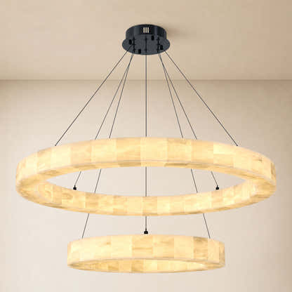 Soluna Alabaster 2 Tiered Custom Round Chandelier