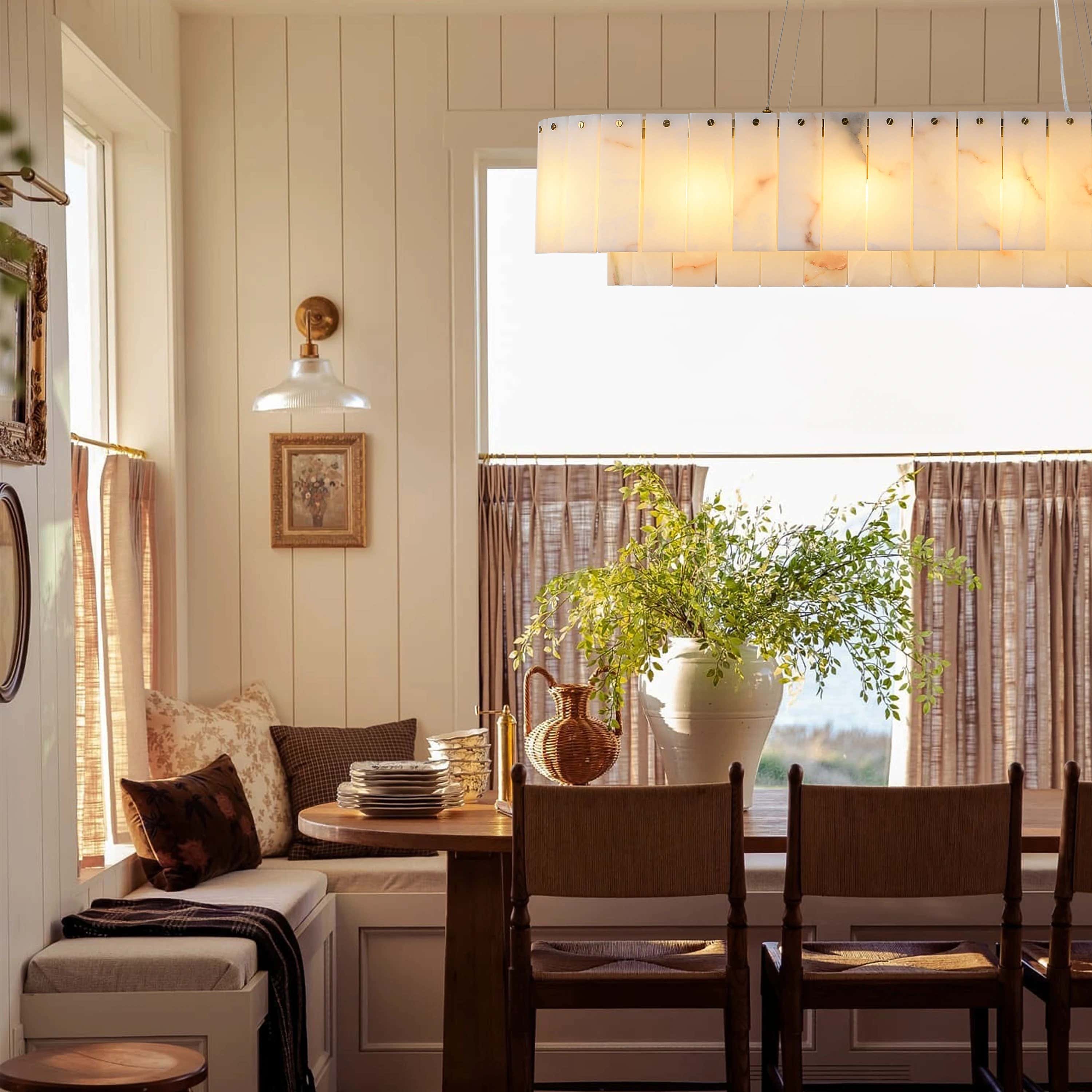 Sawyer Alabaster Oval Chandelier 40"