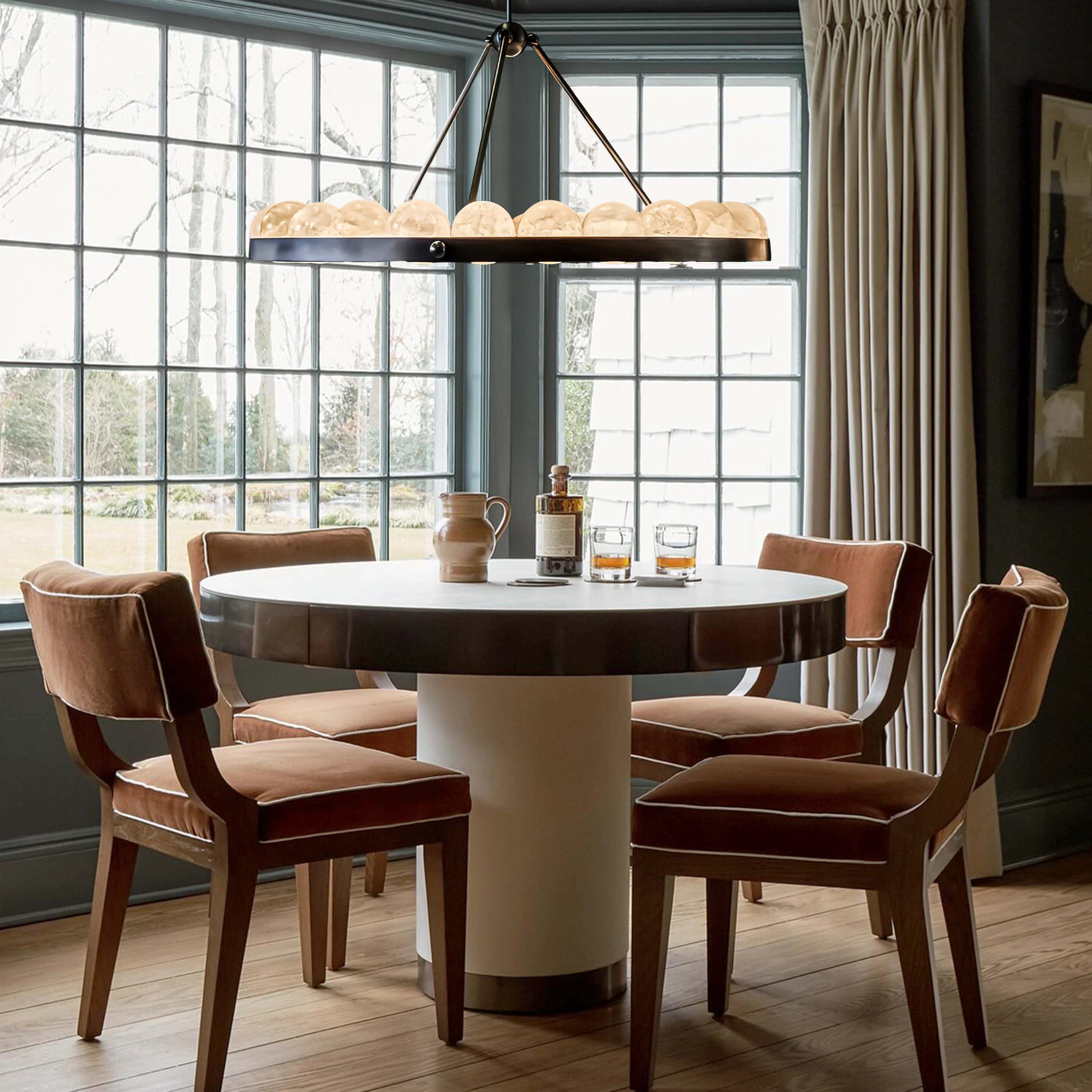 Nami Alabaster Global Suter Chandelier 35"D#Finish_Gold