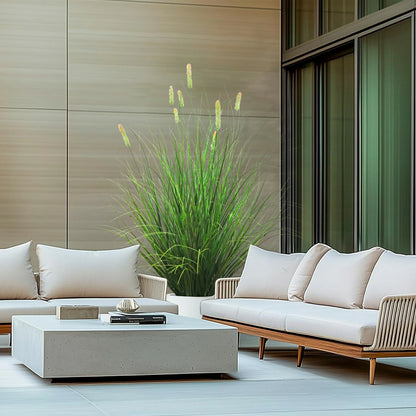 Artificial 8-Head Short Pine Grass with Curved Onion Grass Bonsai 110cm H