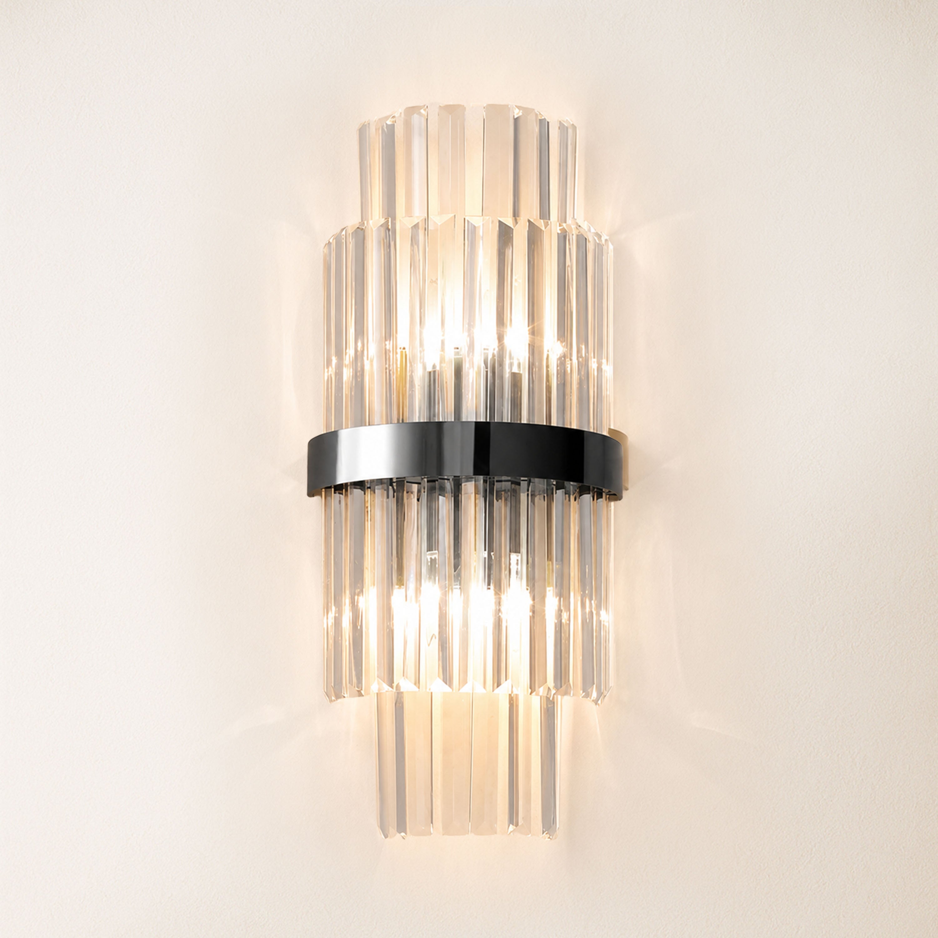 Oryana Crystal Icicle 2-Tier Wall Sconce 7.9