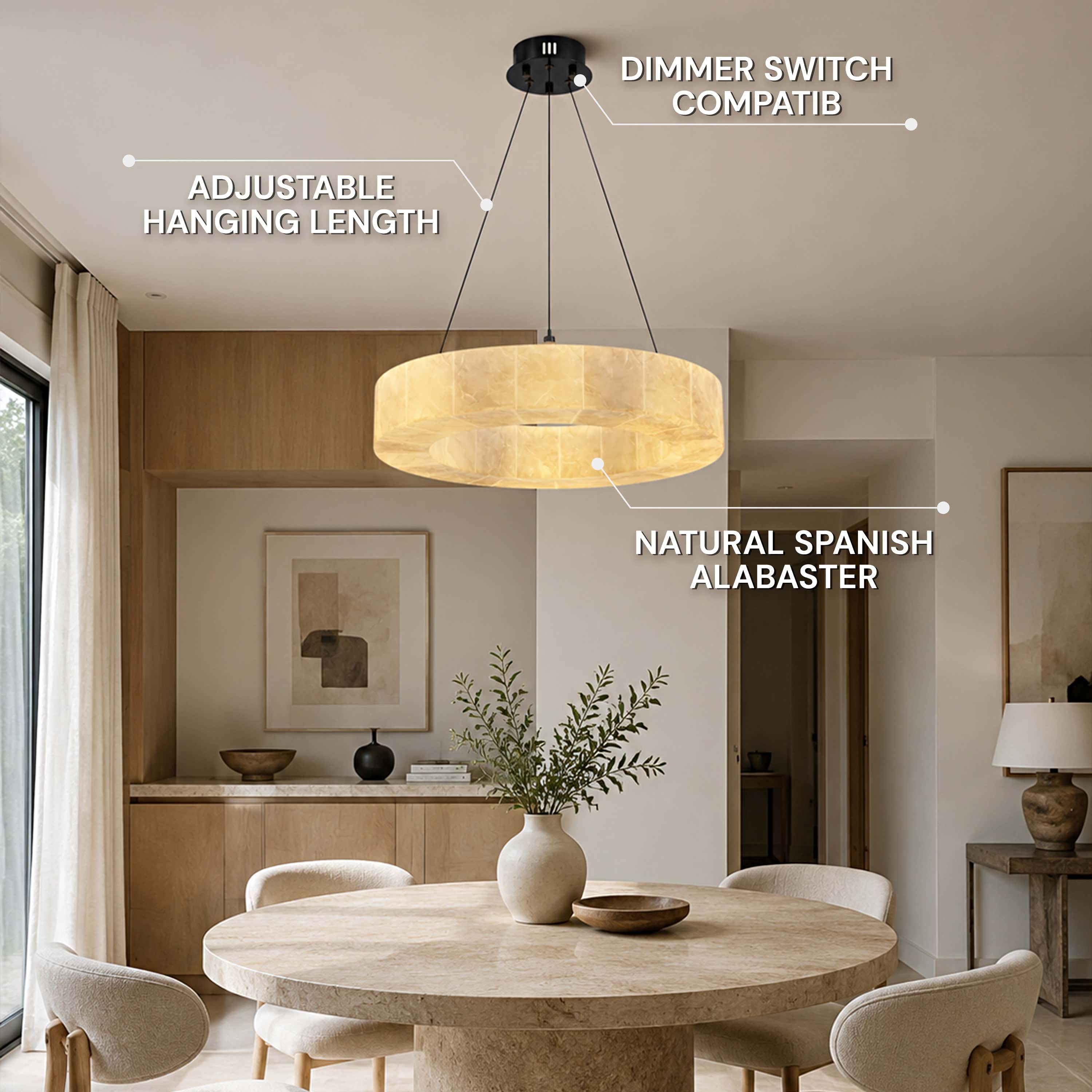 Soluna Alabaster Custom Round Chandelier