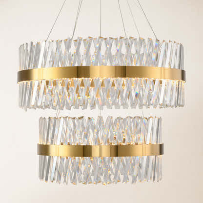 Vetro Prism Crystal 2-Tier Chandelier 32"D