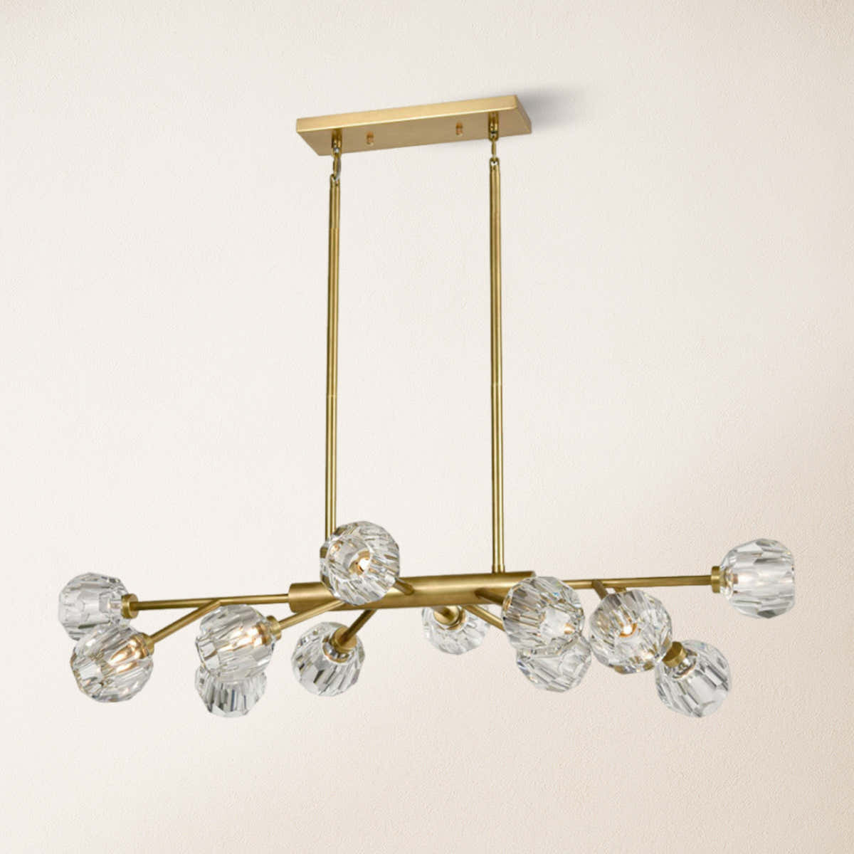 Parisian Crystal Linear Chandelier 48"L