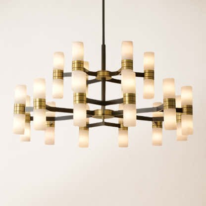 Moral Alabaster Round chandelier 37"D