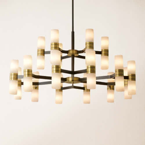 Moral Alabaster Round chandelier 37"D