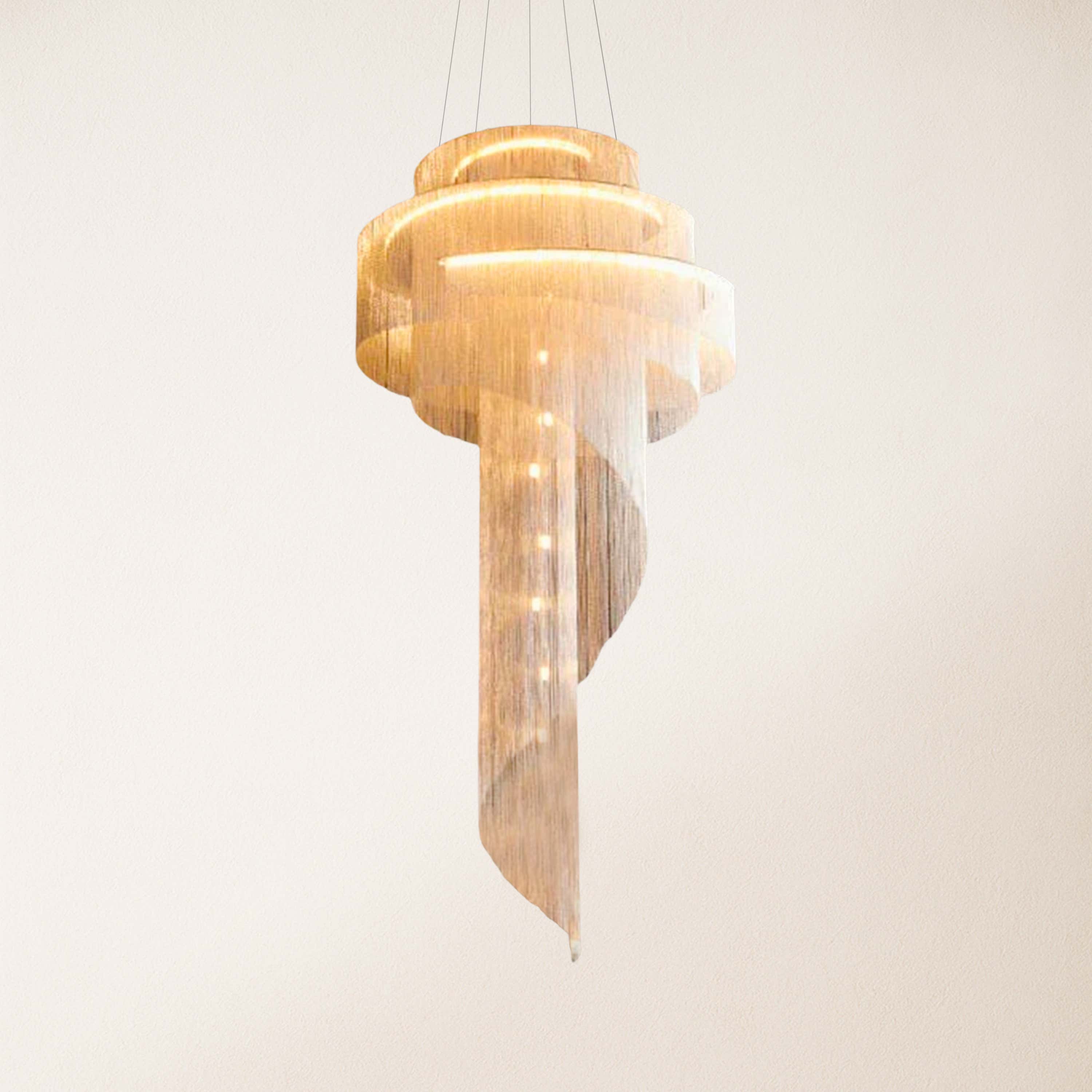 Teresa Cadena Metal Chain Tassel Entryway Chandelier 24"D