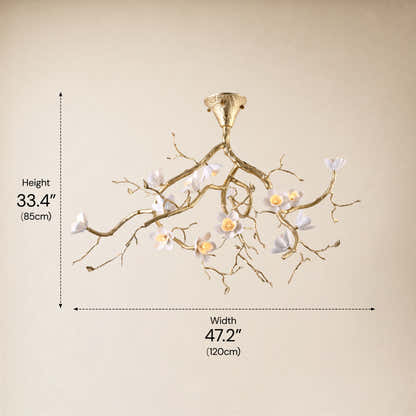 Floravine Ceramic Branch Chandelier 47.2"W