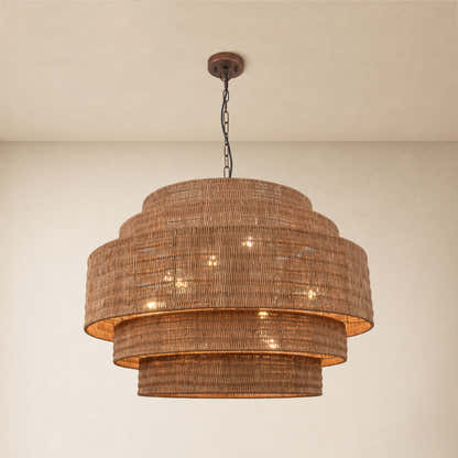 Cavana Rattan Round Chandelier 32"D