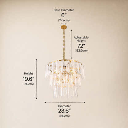 Orvessa Glass Cascade Round Chandelier 23.6"D