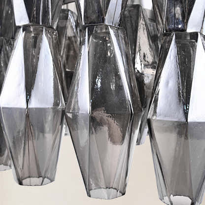 Celestial Drop Glass Cylinder Chandelier 15.7"D