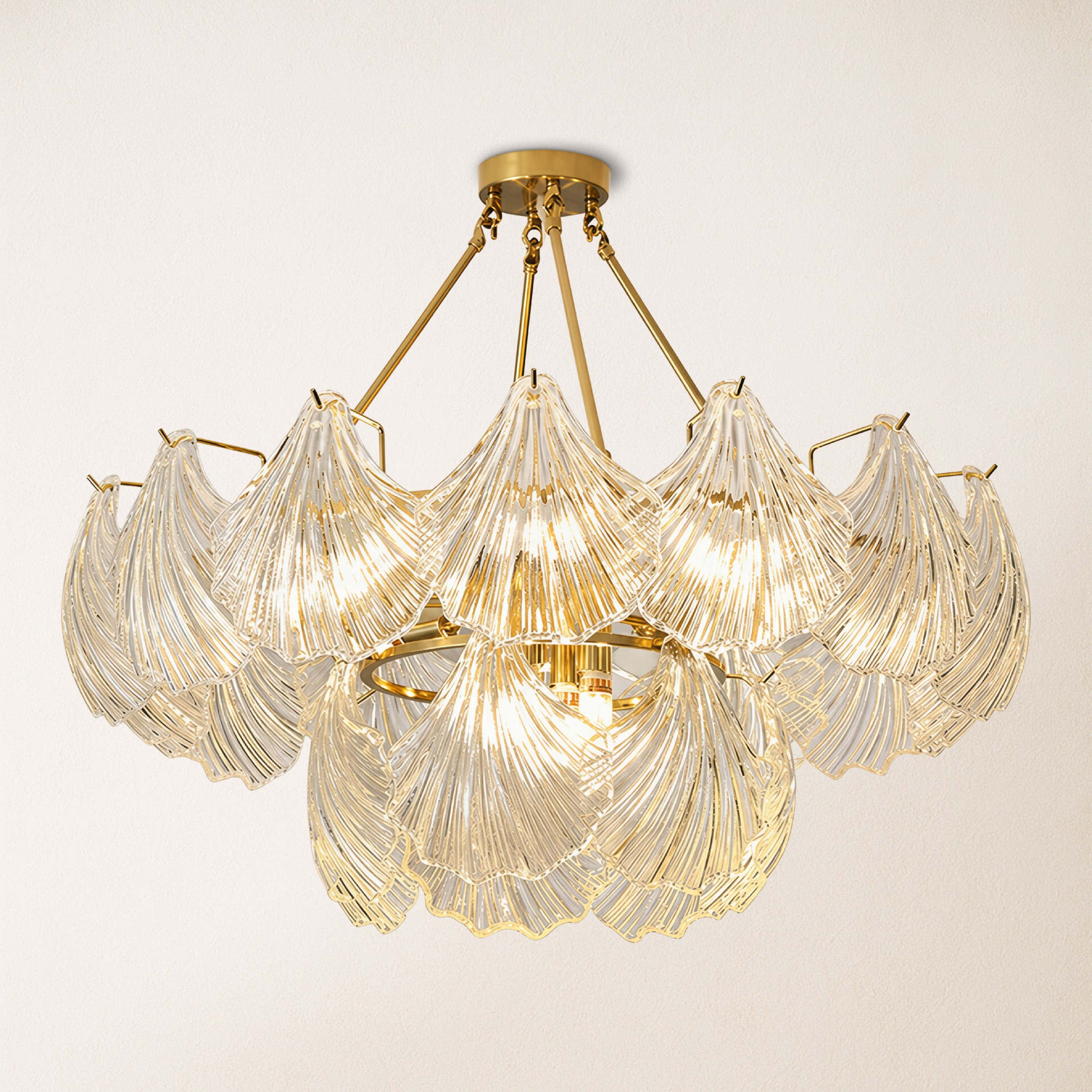 Marivelle Shell Glass Round Chandelier