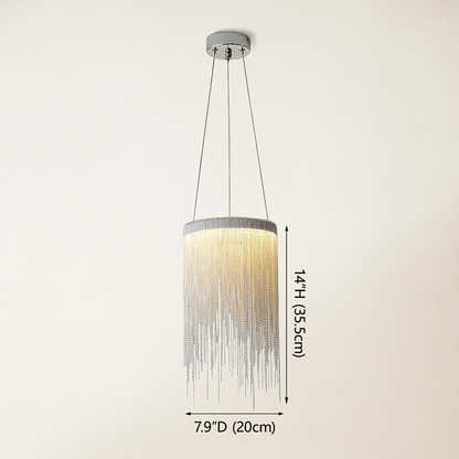 Teresa Cadena Chain Tassel Pendant Light Fixture 8"W