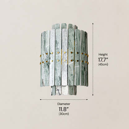 Pietra Green Marble Round Wall Sconce 11.8"D