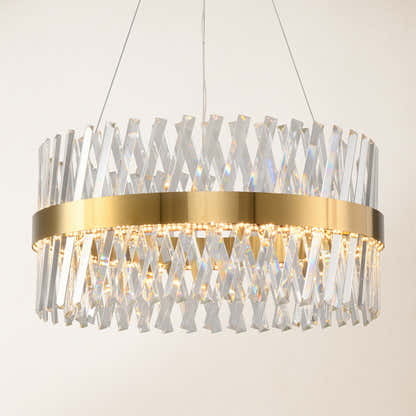 Vetro Prism Crystal Round Chandelier 24"D
