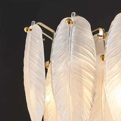 Avelis Glass Feather Linear Chandelier 40"W