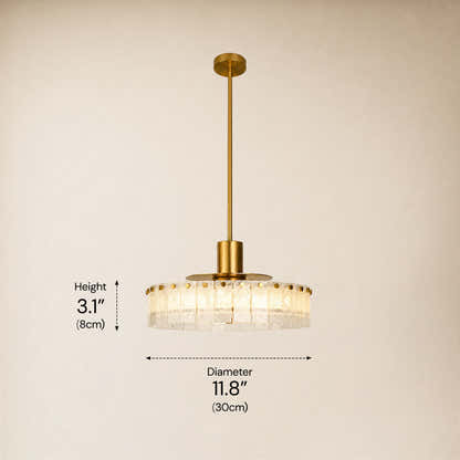 Pietra Crystal Stone Round Pendant 11.8"D