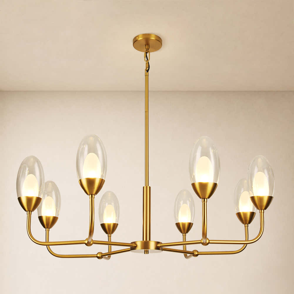 Cressa Oval Glass Round Chandelier 37"D