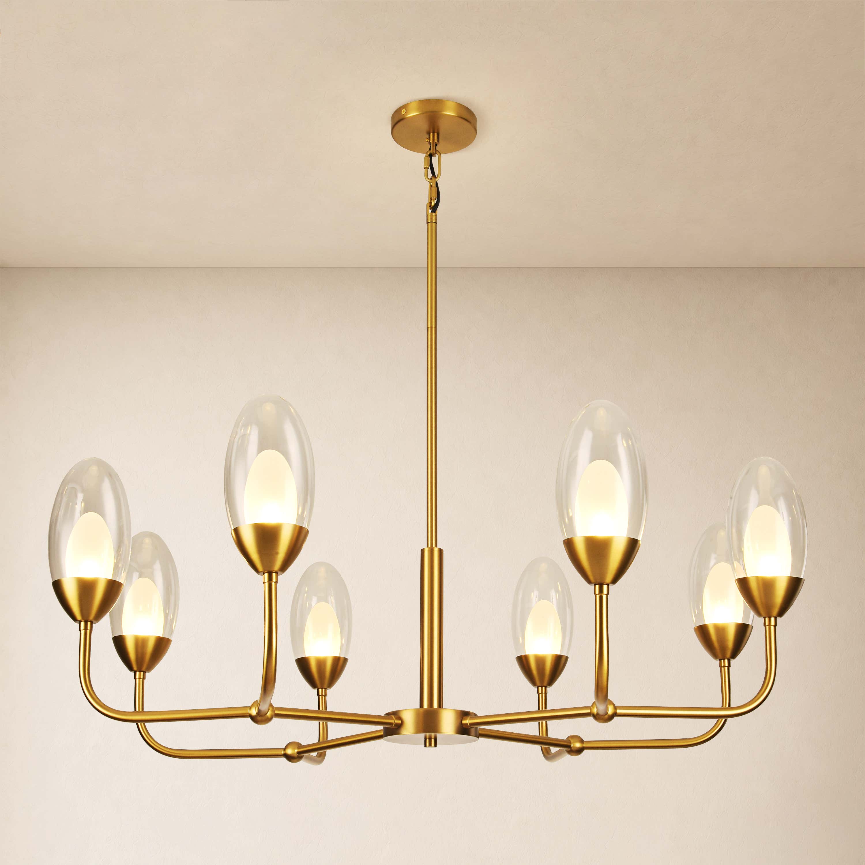 Cressa Oval Glass Round Chandelier 37"D