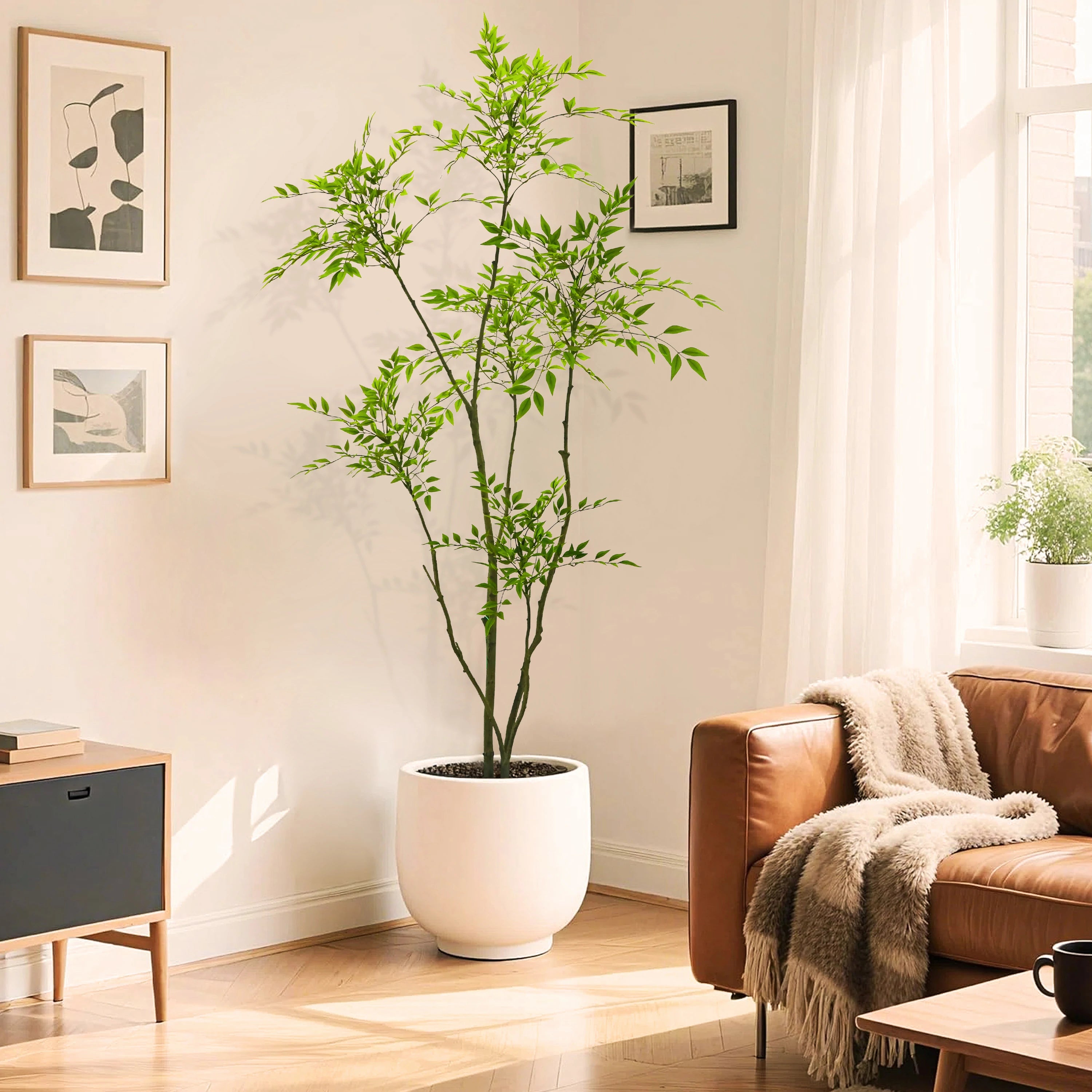 Faux Nandina Tree 70.9"H