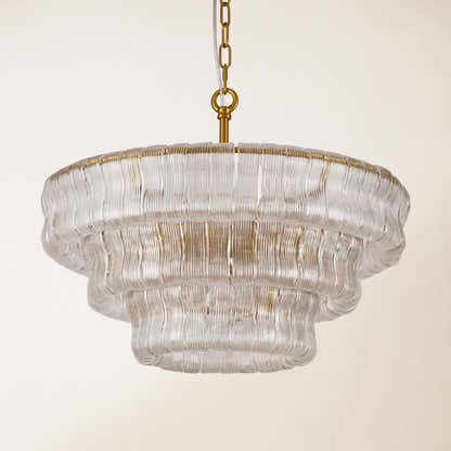 Ondalia Tiered Glass Round Chandelier 24"D