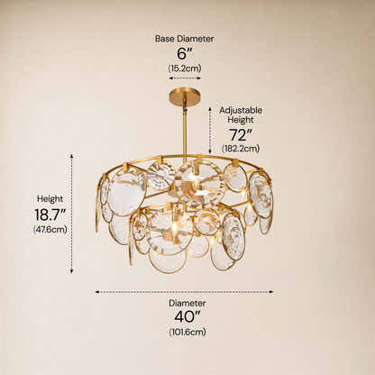 Lucentia Crystal Disc Round Chandelier 40"D