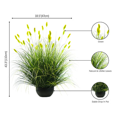 Artificial 36-Head Caterpillar with Curved-Straight Onion Grass Bonsai 110cm H