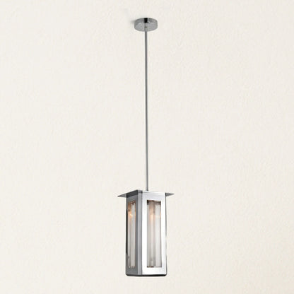 Baluster Rectangle Glass Pendant 7"W