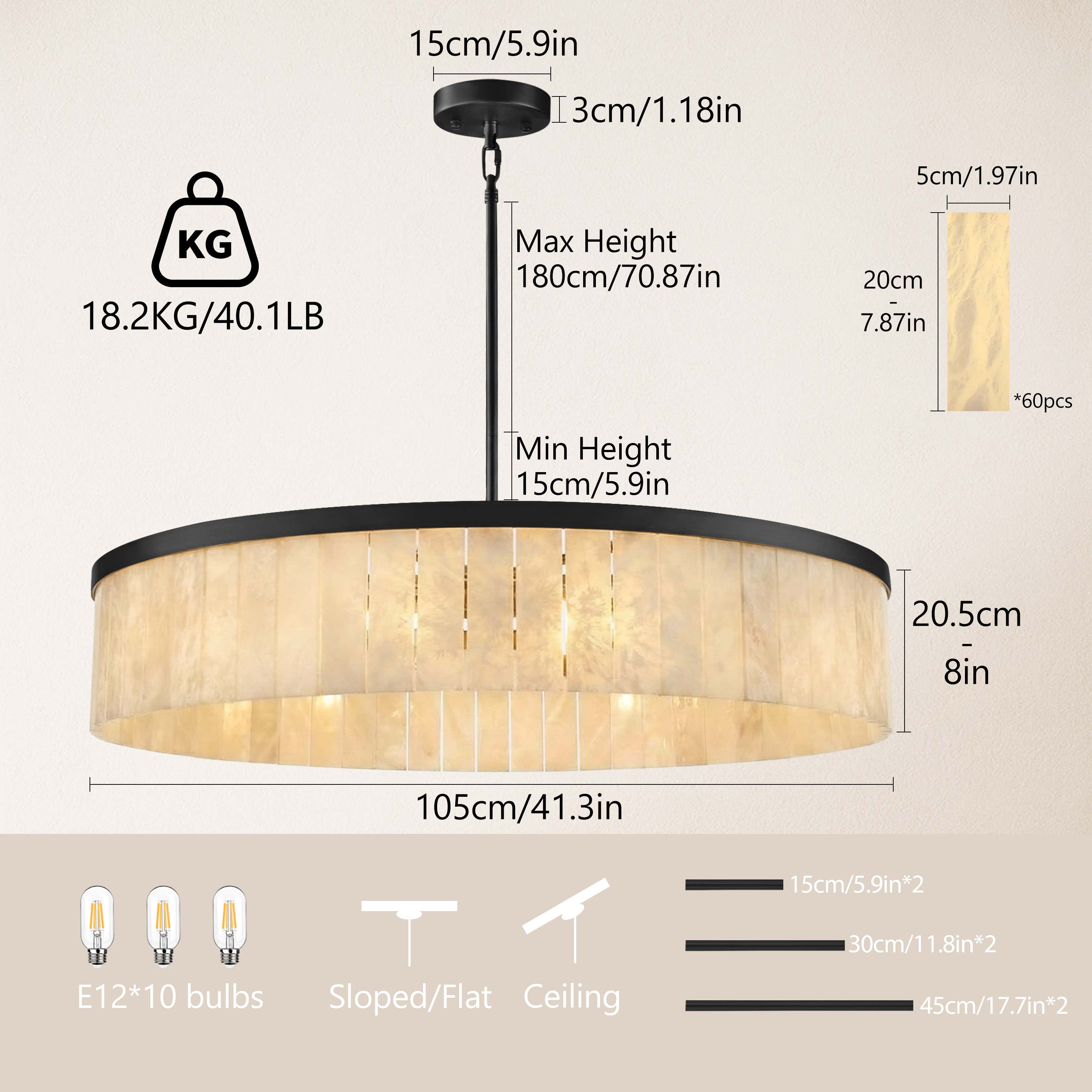 Solmare Alabaster Round Chandelier 41.3"D