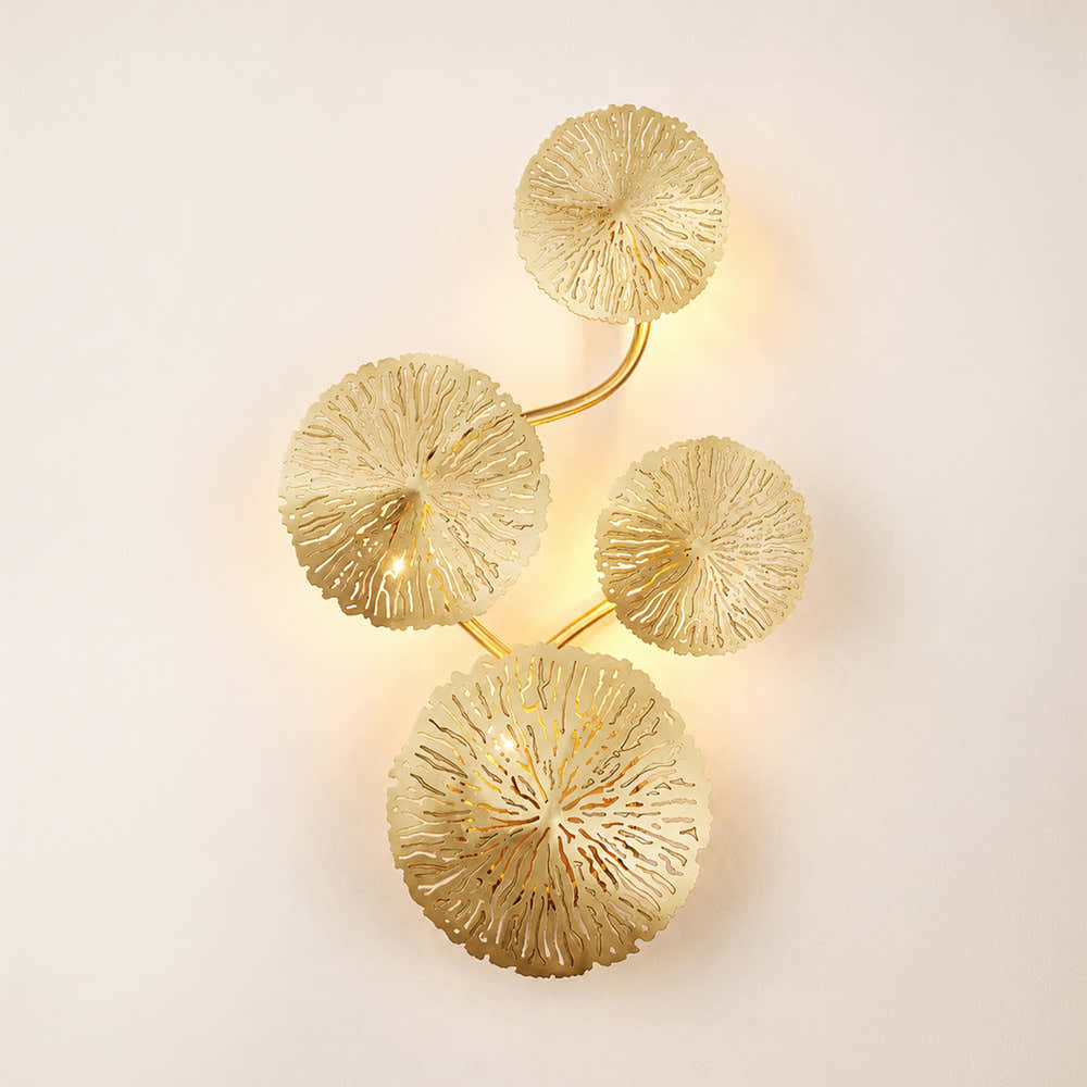 Sylira Metal Lotus Leaf Wall Sconce