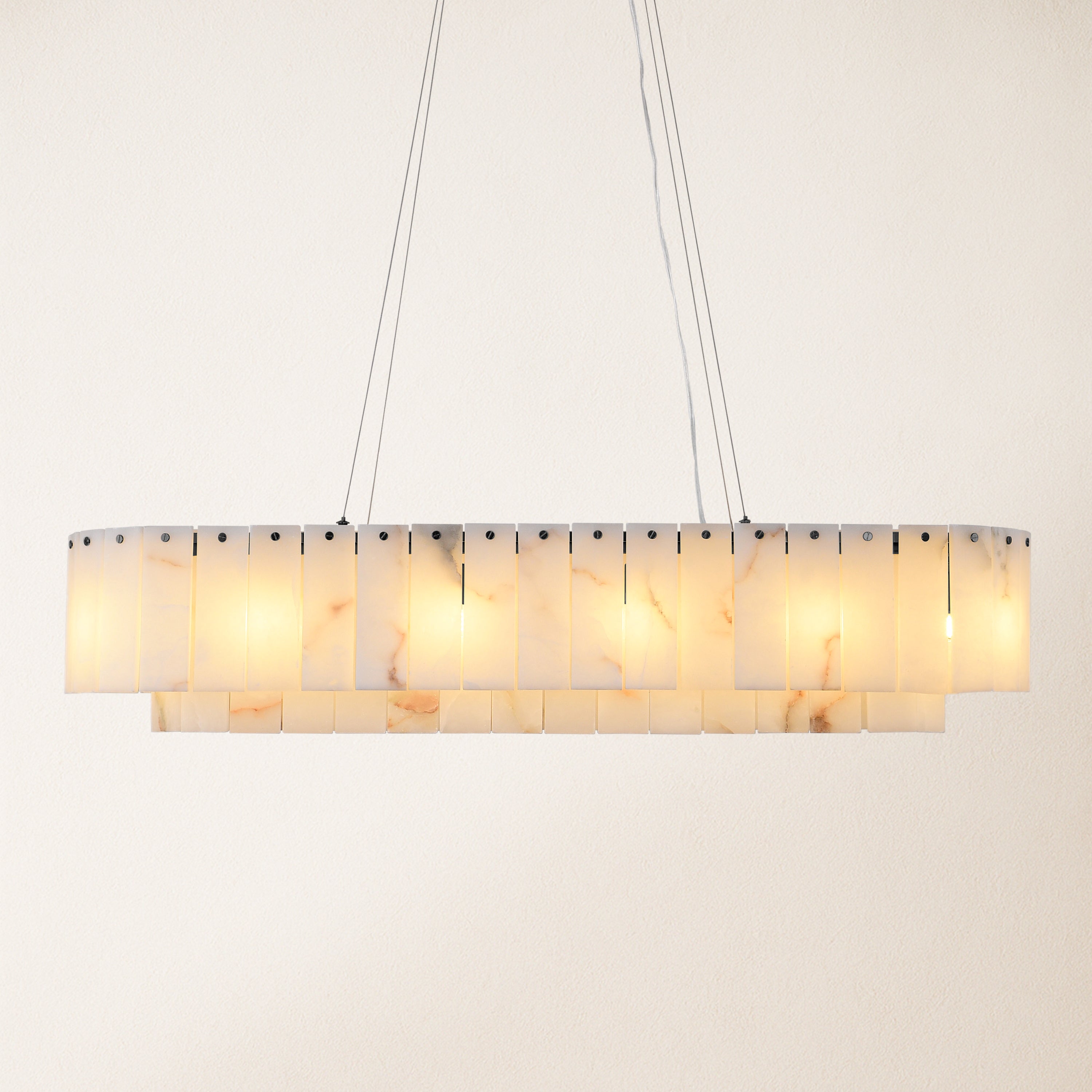 Sawyer Alabaster Oval Chandelier 40"