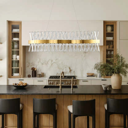 Vetro Prism Crystal Rectangular Chandelier 40"W
