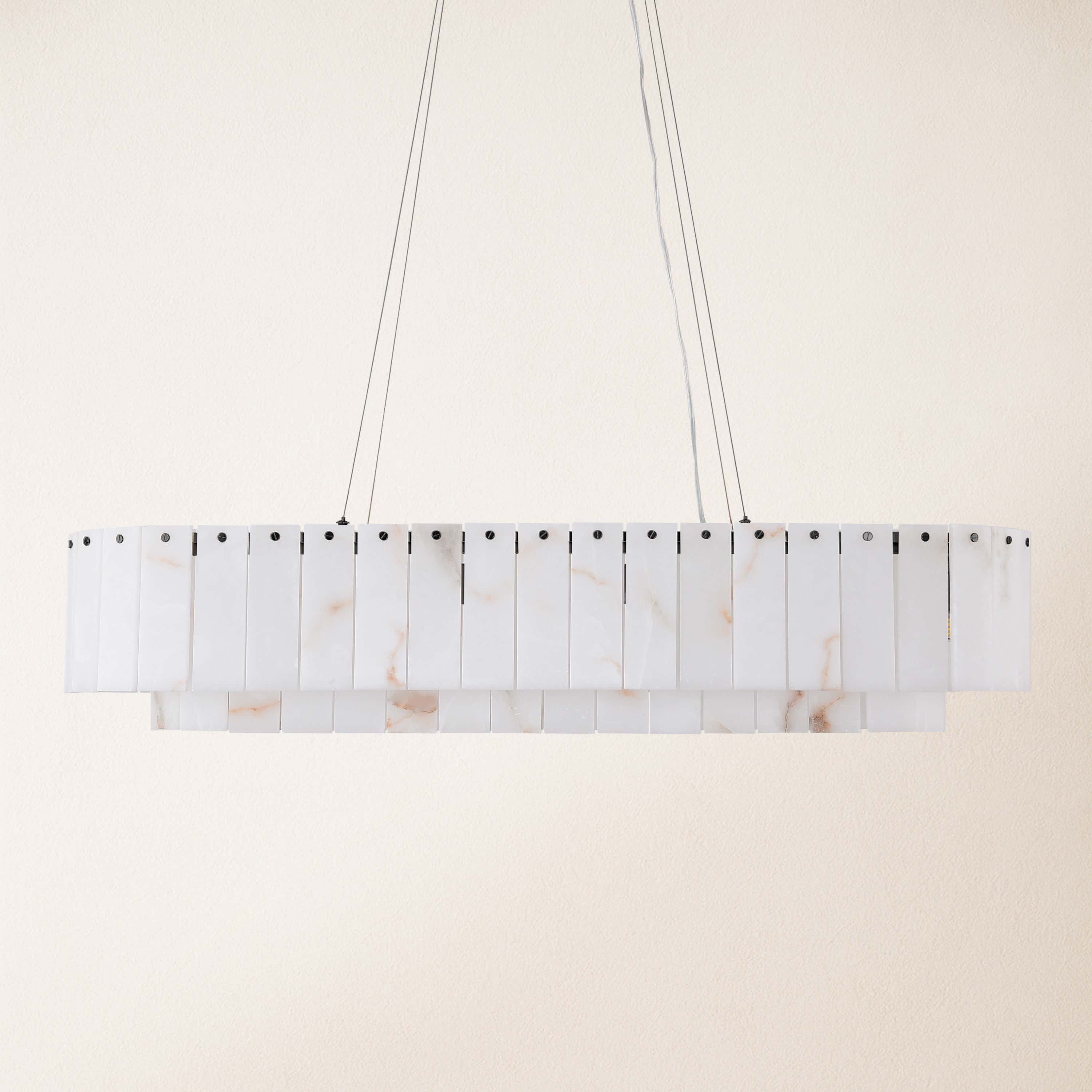 Sawyer Alabaster Oval Chandelier 40"