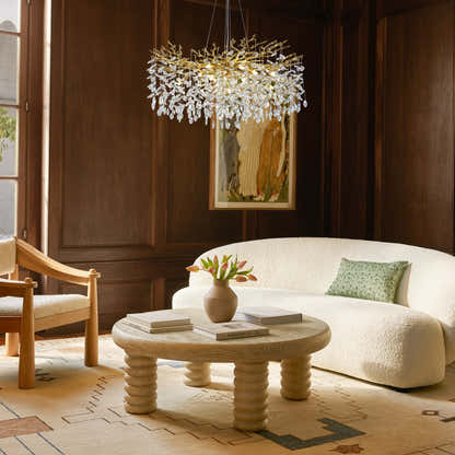 Frostleaf Crystal Cascade Branch Round Chandelier 40"D