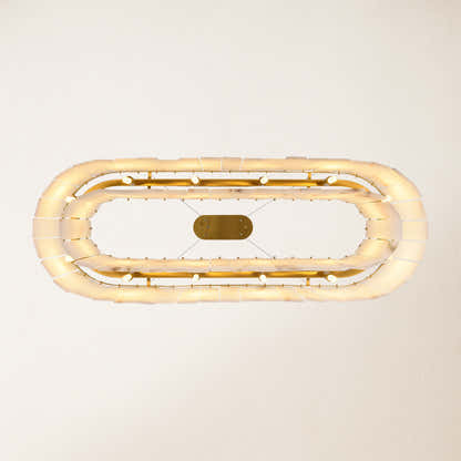 Sawyer Alabaster Oval Chandelier 40"