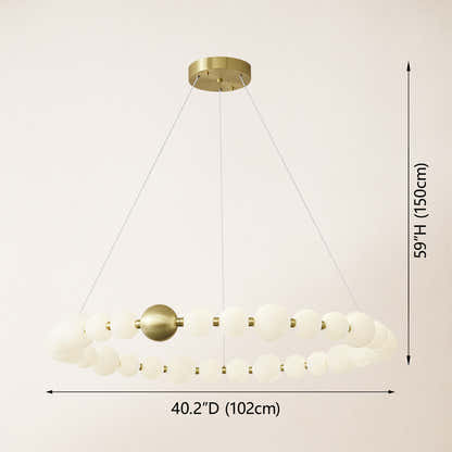 Velora Pearl Bead Round Chandelier 40"D