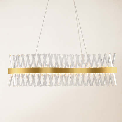 Vetro Prism Crystal Rectangular Chandelier 40"W